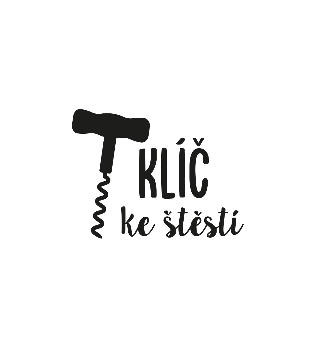 Pánské bílé tričko – Klíč ke štěstí vývrtka