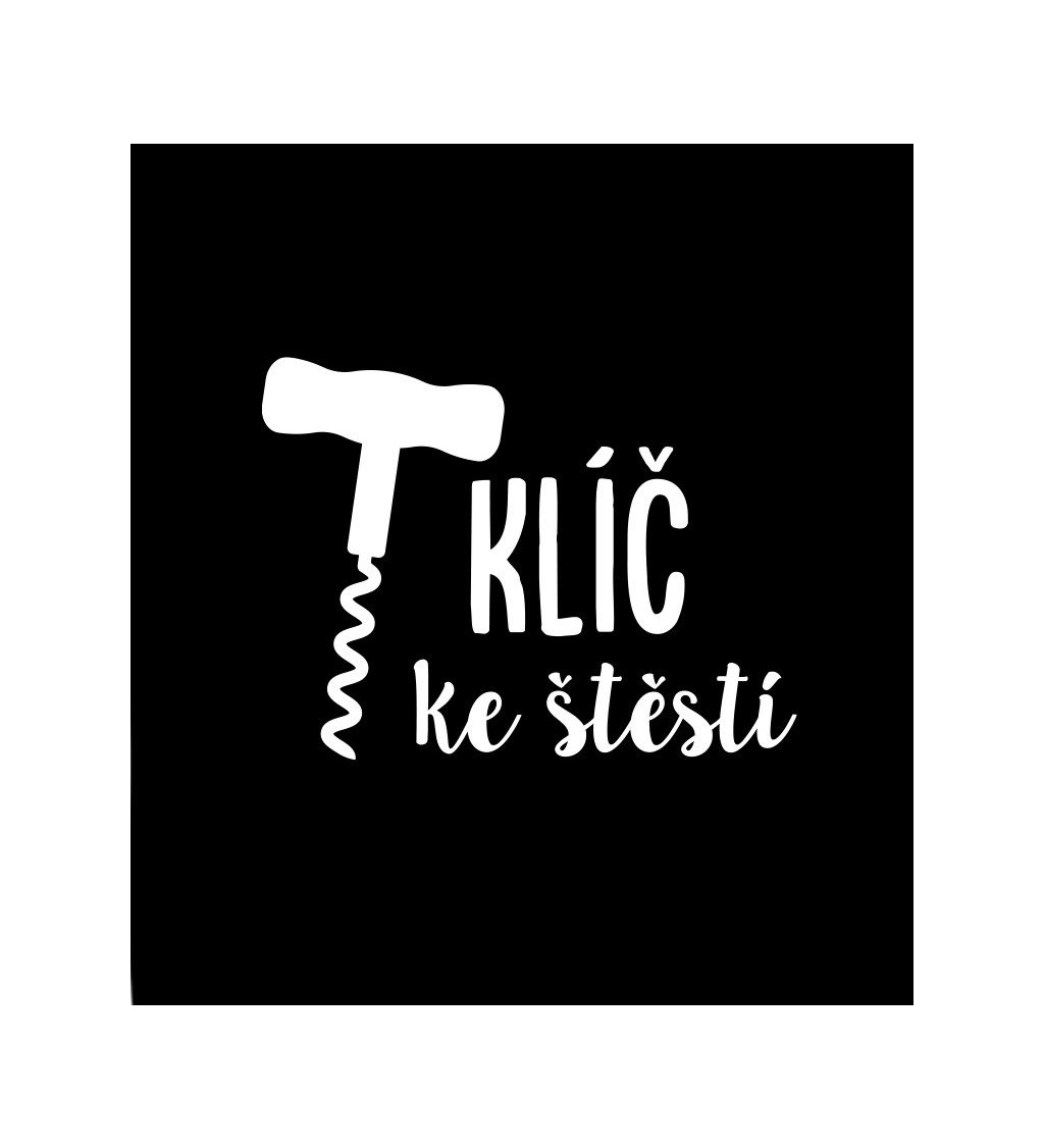 Dámské černé tričko – Klíč ke štěstí vývrtka