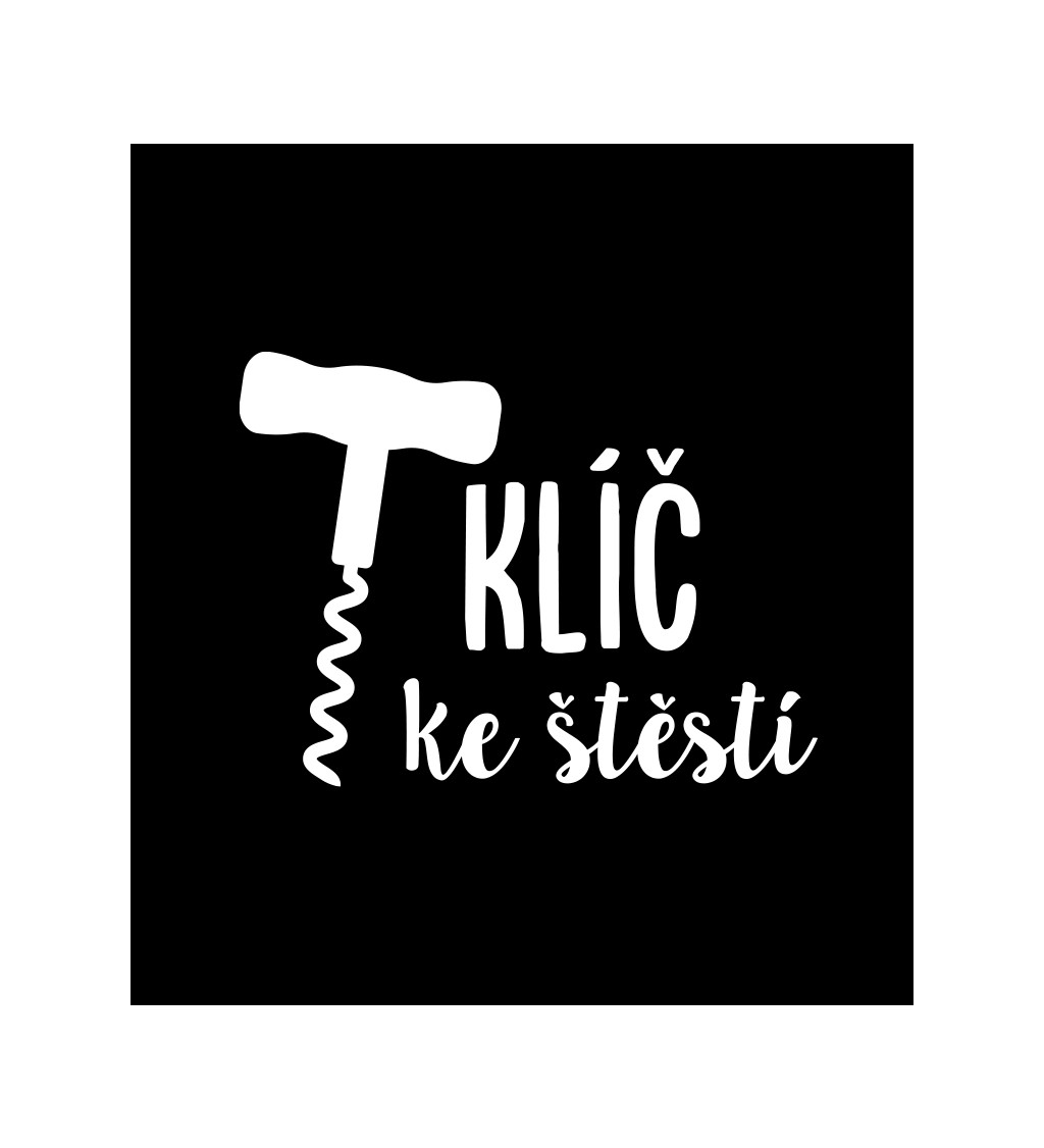 Pánské černé tričko – Klíč ke štěstí vývrtka