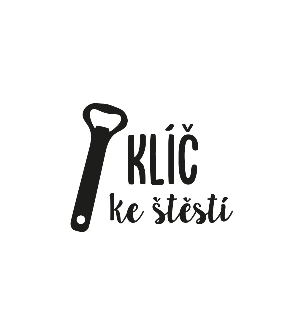 Dámské bílé tričko – Klíč ke štěstí otvírák