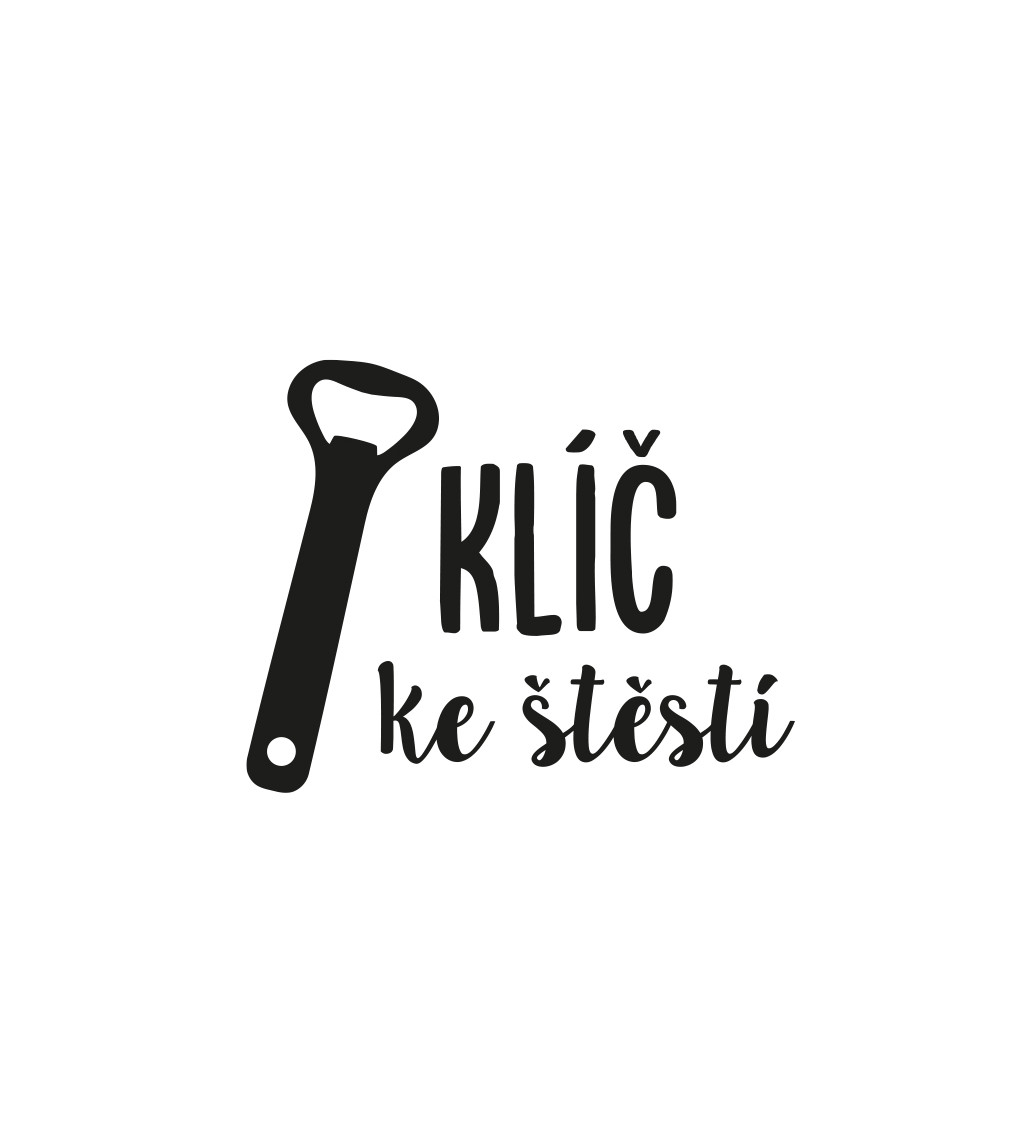 Pánské bílé tričko – Klíč ke štěstí otvírák