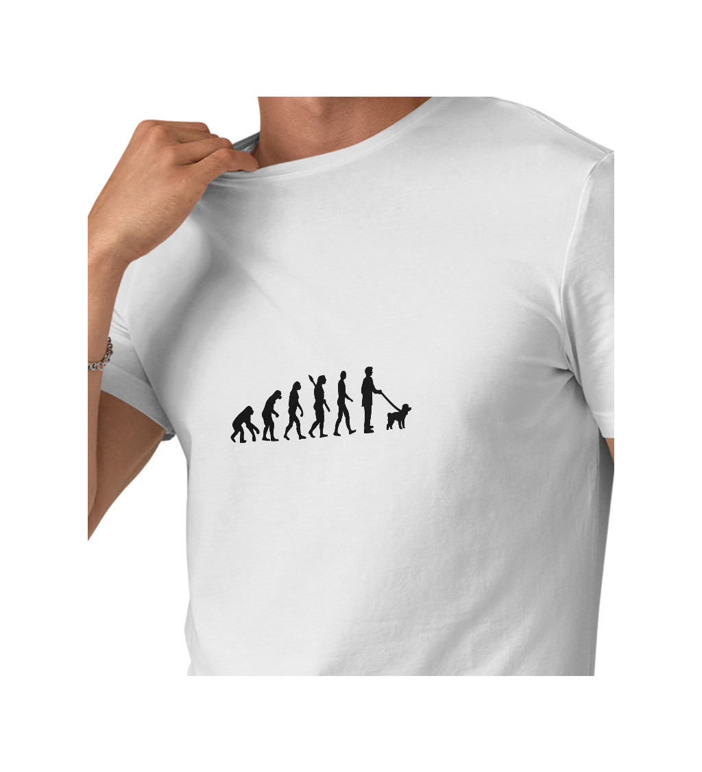 Pánské bílé tričko – Evoluce pejskař