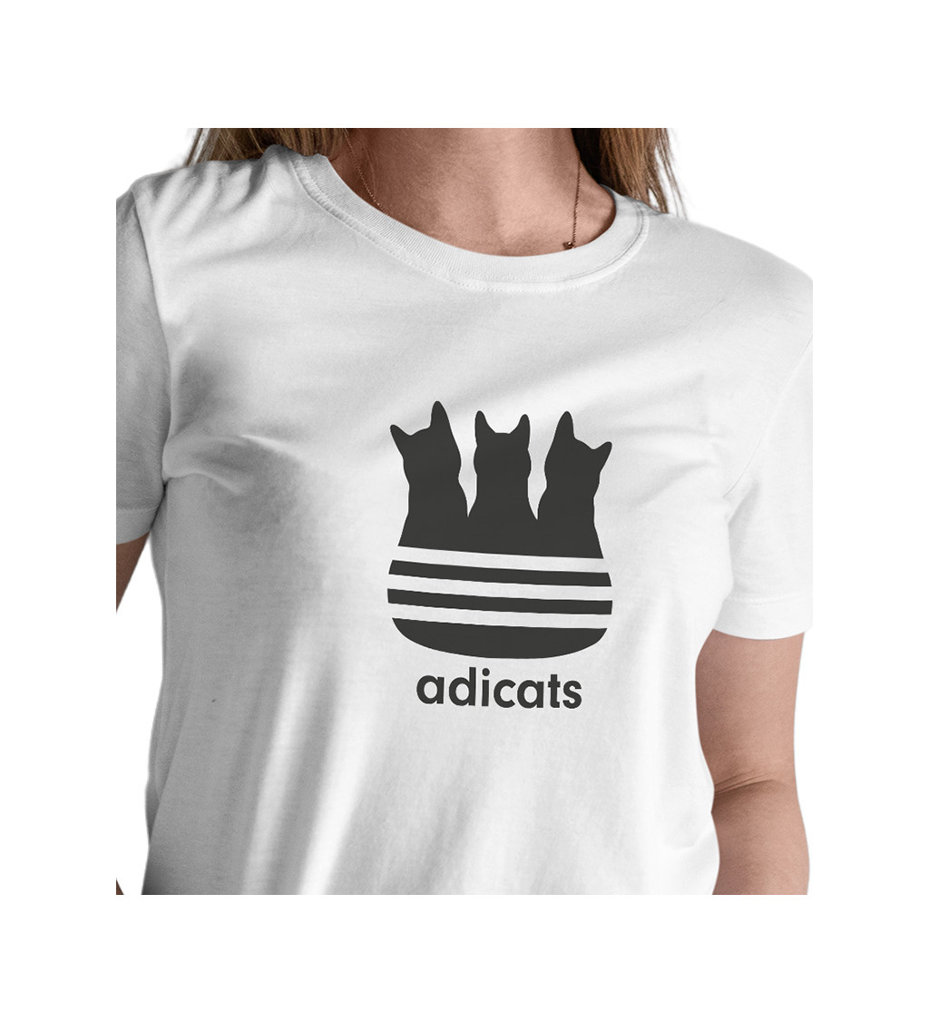 Dámské bílé tričko – Adicats