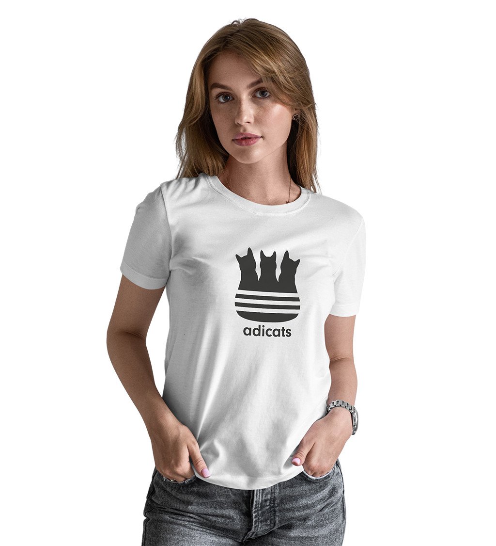 Dámské bílé tričko – Adicats