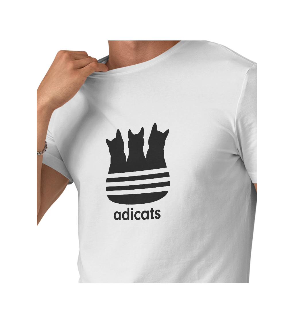 Pánské bílé tričko – Adicats