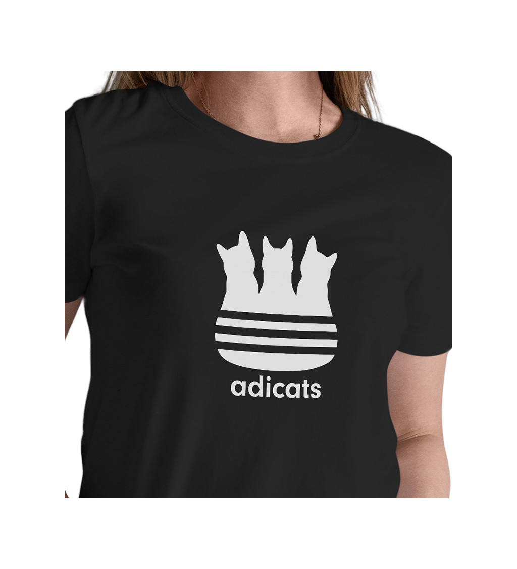 Dámské černé tričko – Adicats