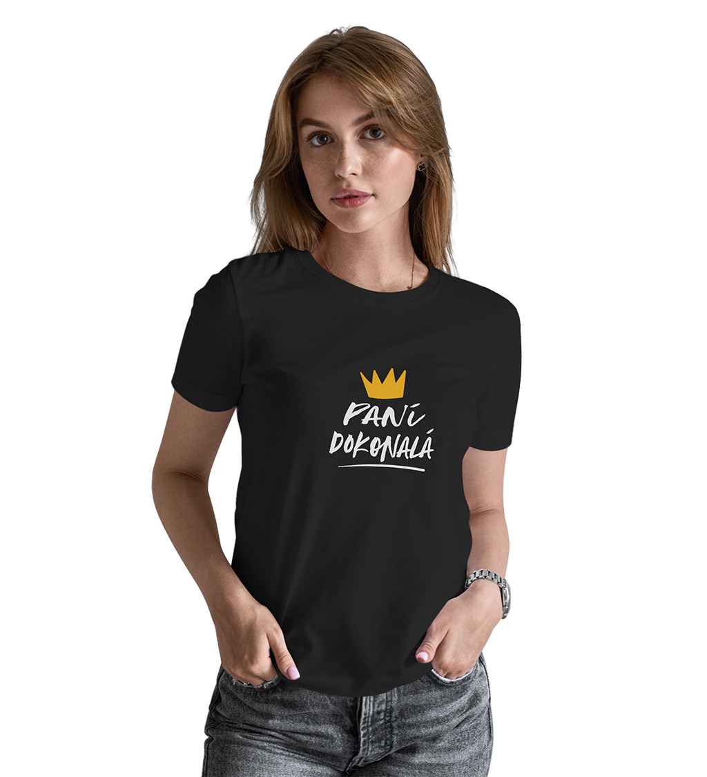 Dámské černé tričko – Paní dokonalá