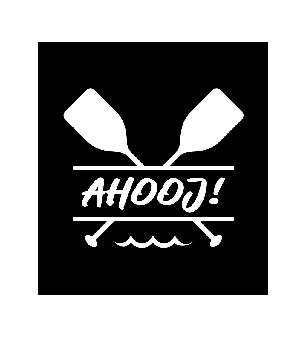 Pánské černé tričko – Ahoj