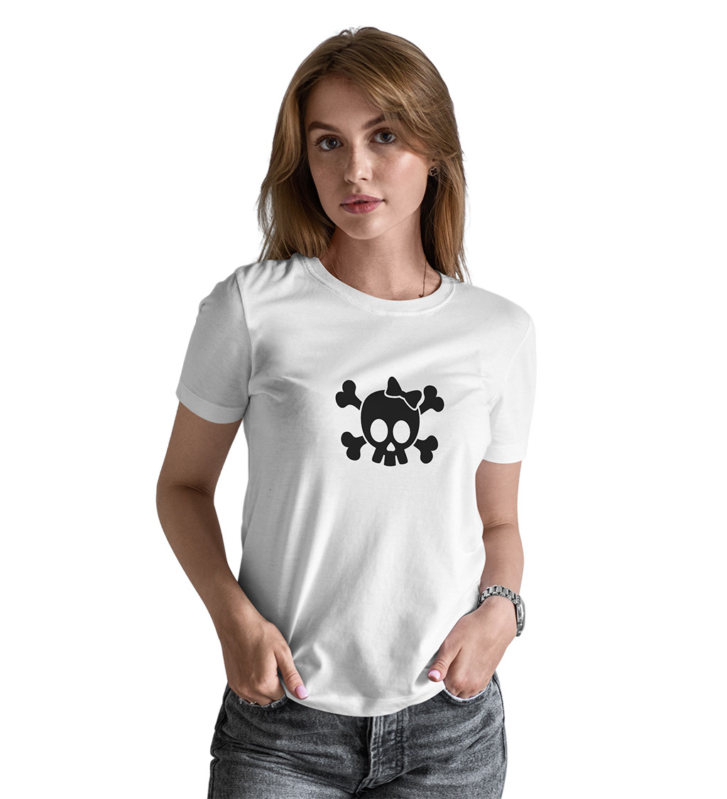 Dámské bílé tričko – Halloween Kitty