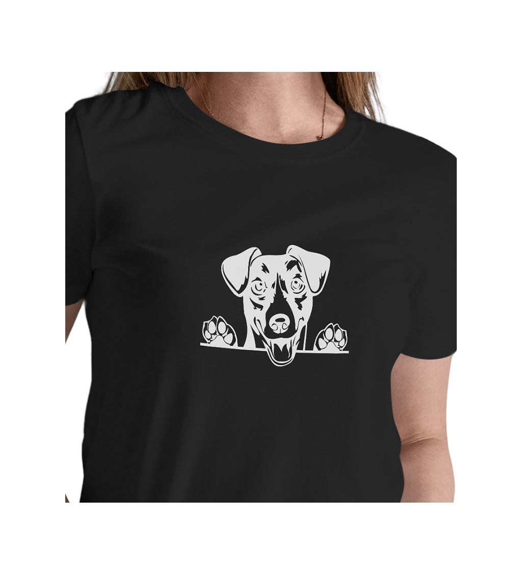 Dámské černé tričko – Pes