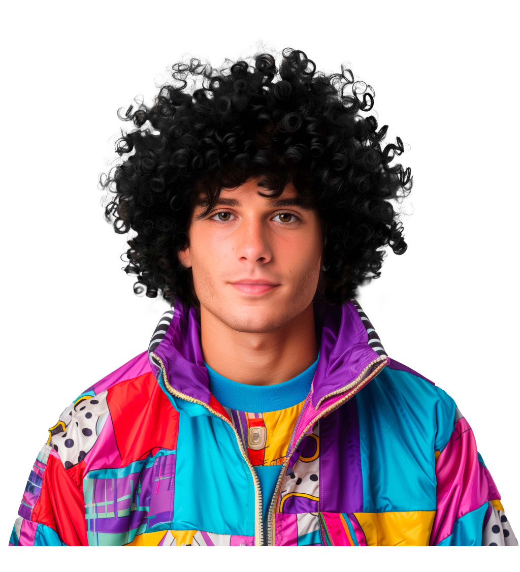 Pánská paruka Afro černá