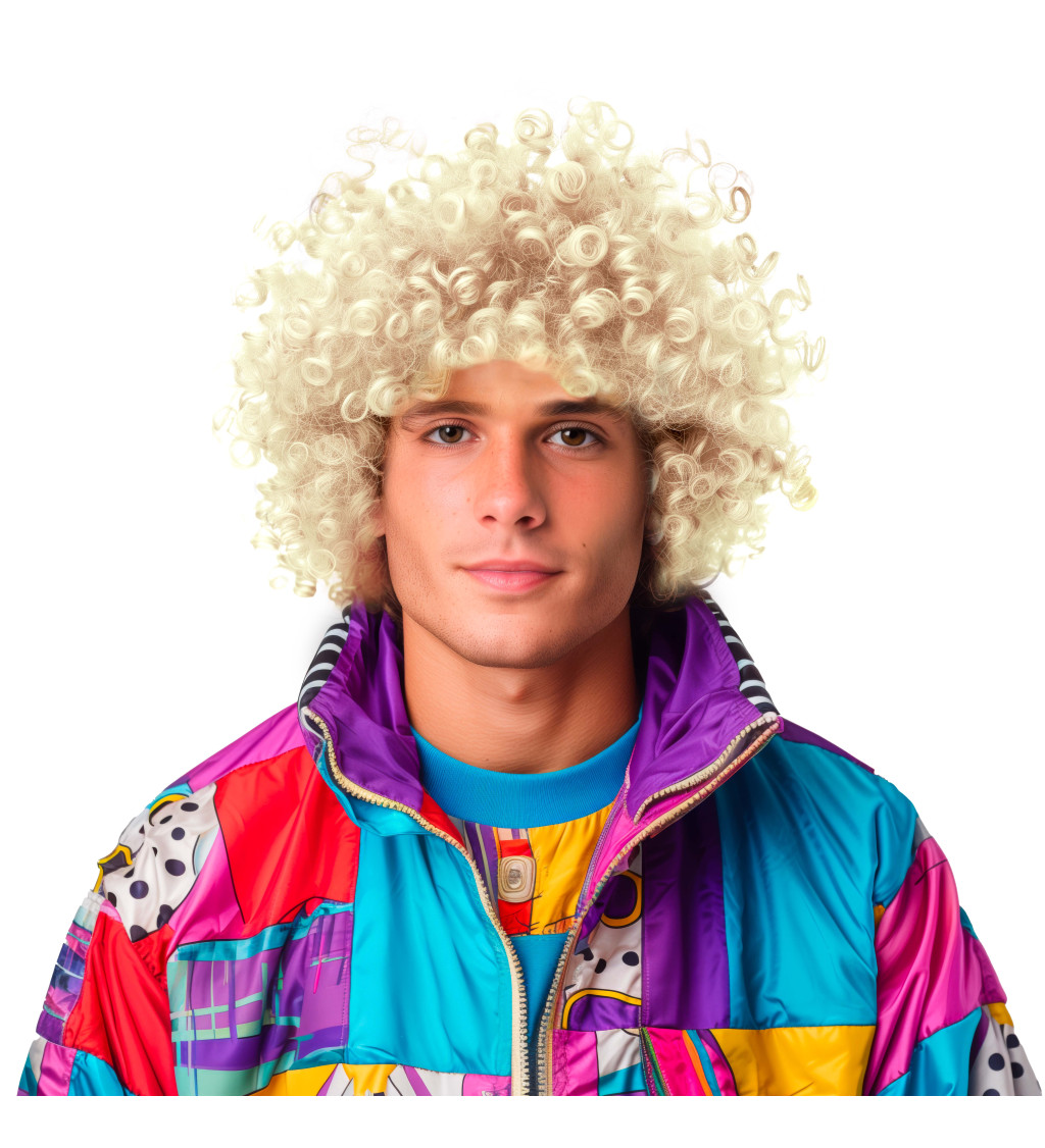 Pánská paruka Afro blond