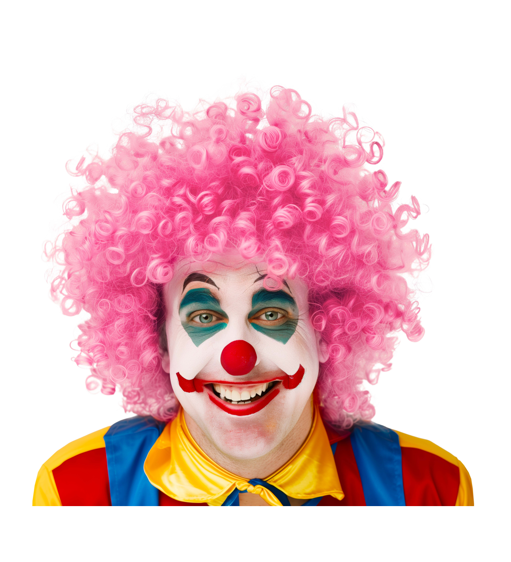 Pánská paruka Afro růžová
