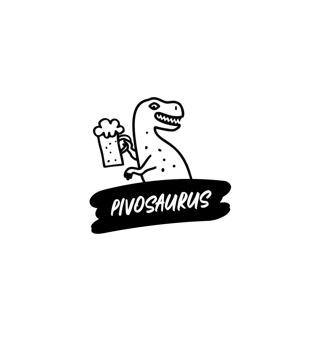 Pánské bílé tričko – Pivosaurus
