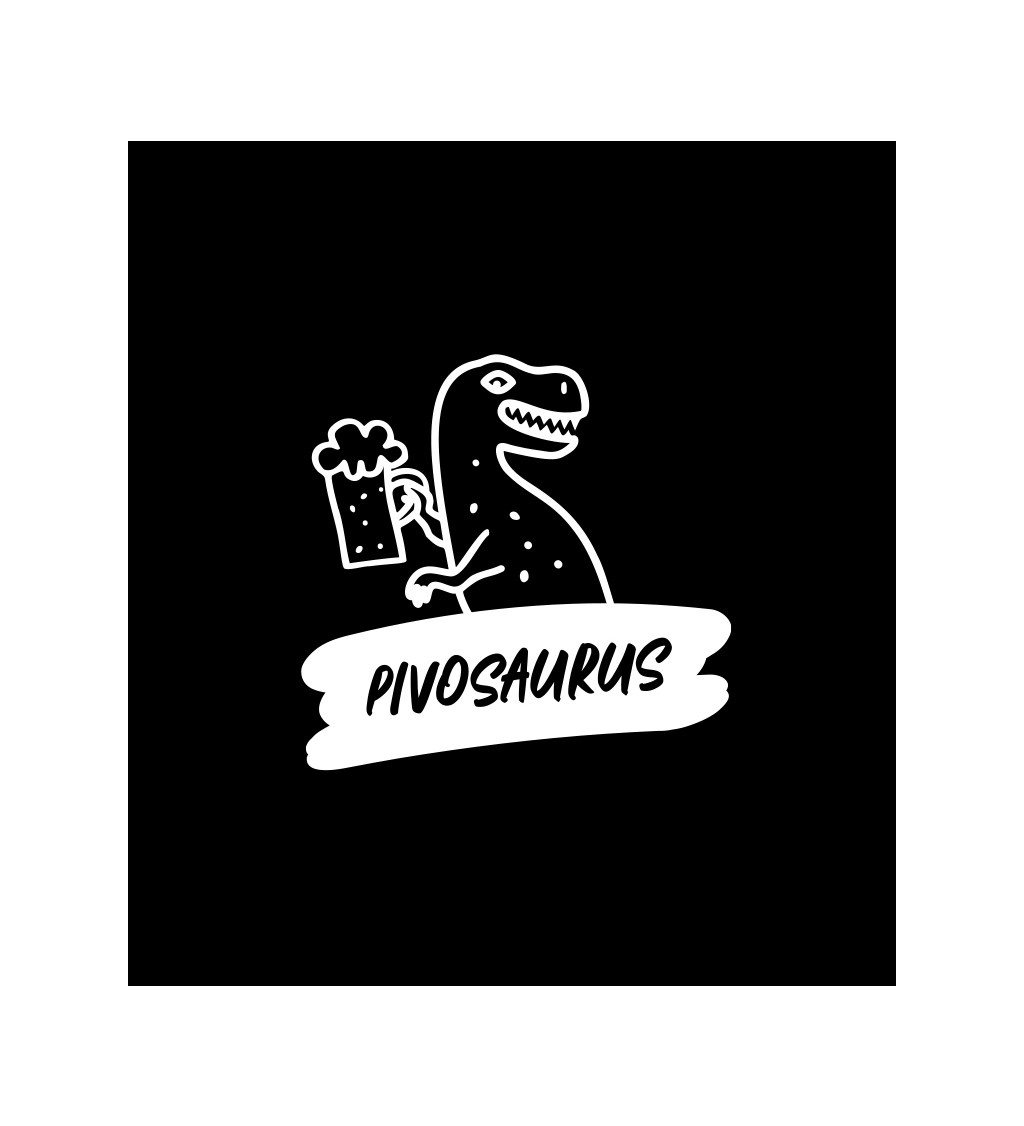 Pánské černé tričko – Pivosaurus