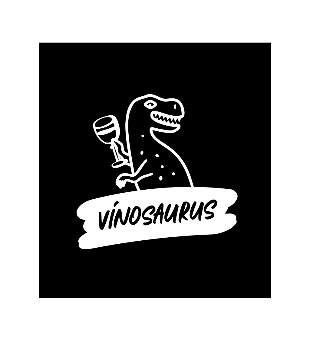 Pánské černé tričko – Vínosaurus