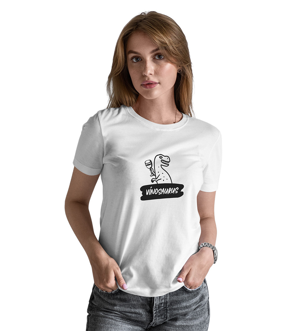 Dámské bílé tričko – Vinosaurus
