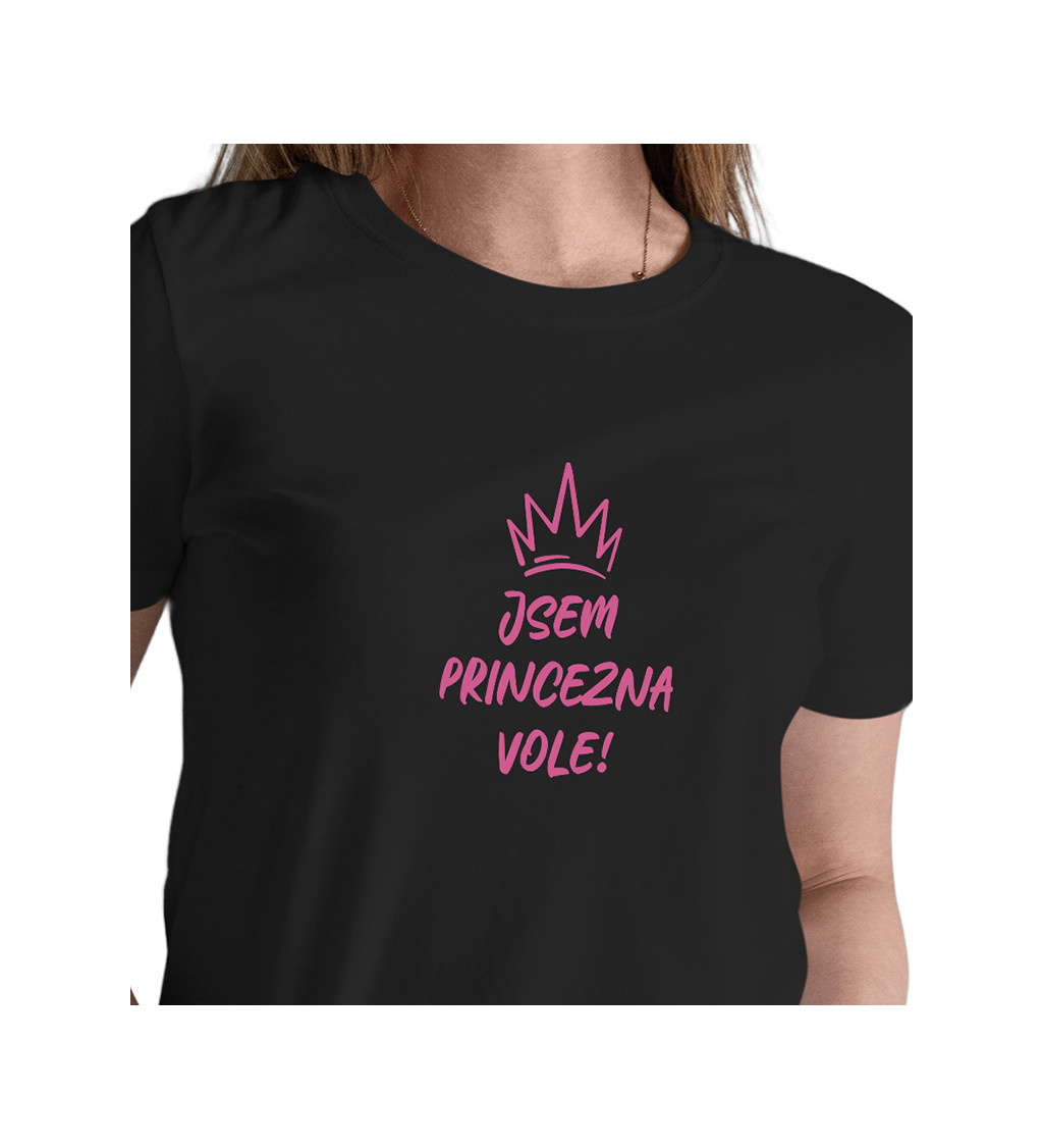 Dámské černé tričko – Jsem princezna vole!