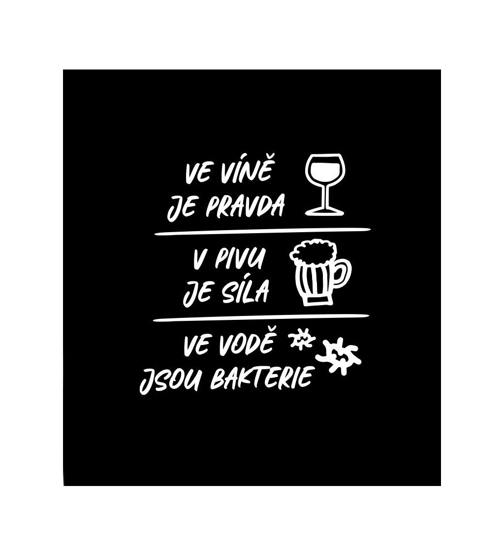 Dámské černé tričko – Ve víně je pravda