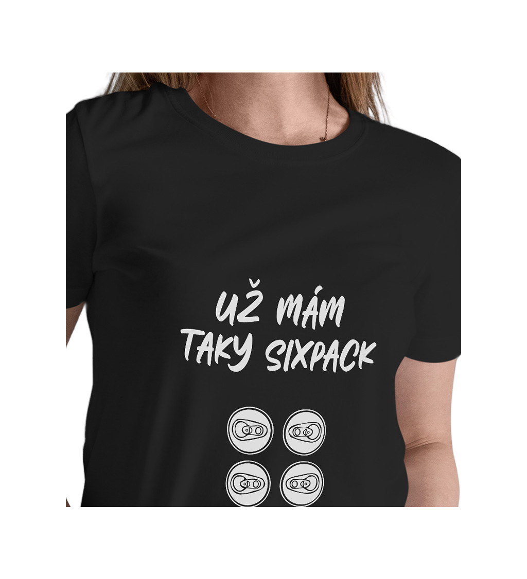 Dámské černé tričko – Už mám taky sixpack