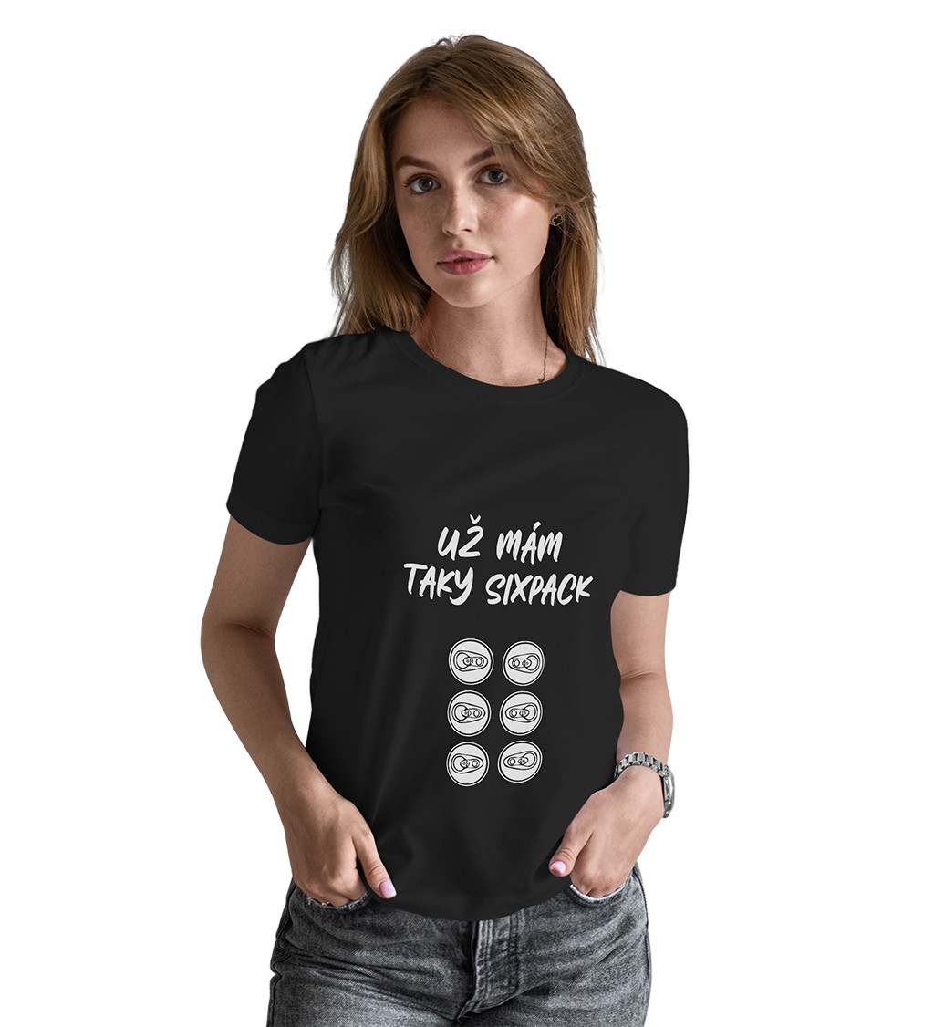 Dámské černé tričko – Už mám taky sixpack