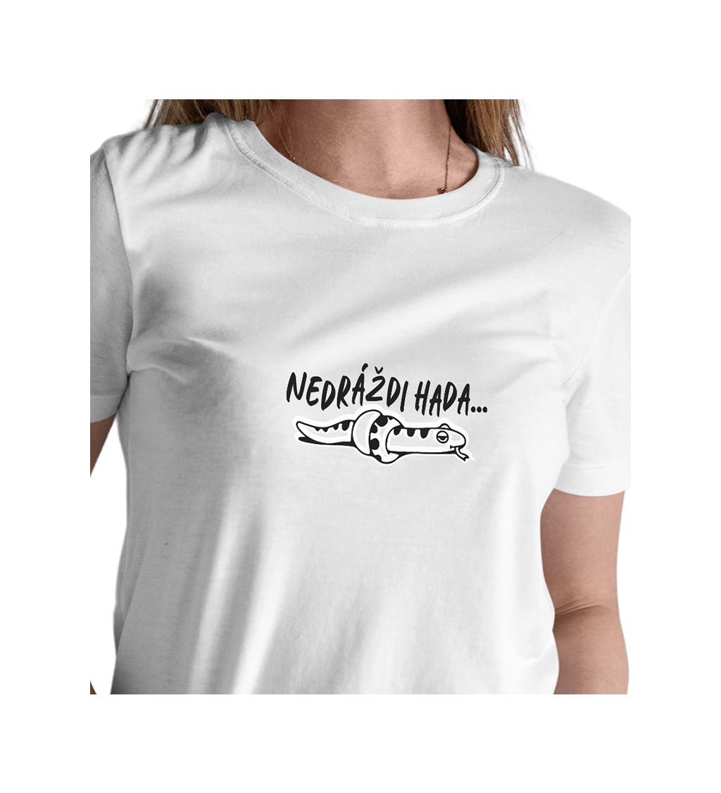 Dámské bílé tričko – Nedráždi hada…