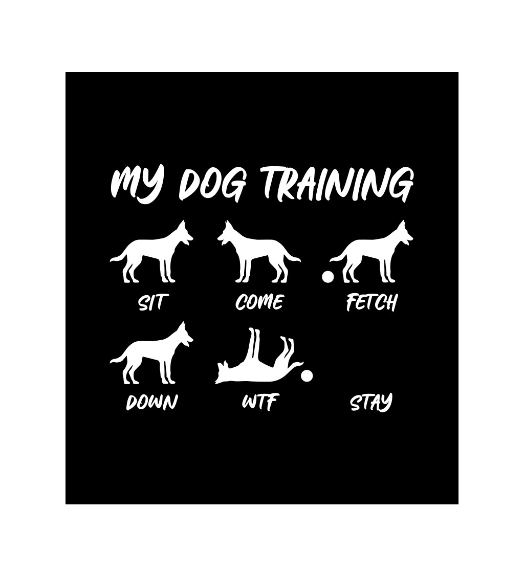 Pánské černé tričko – My dog training