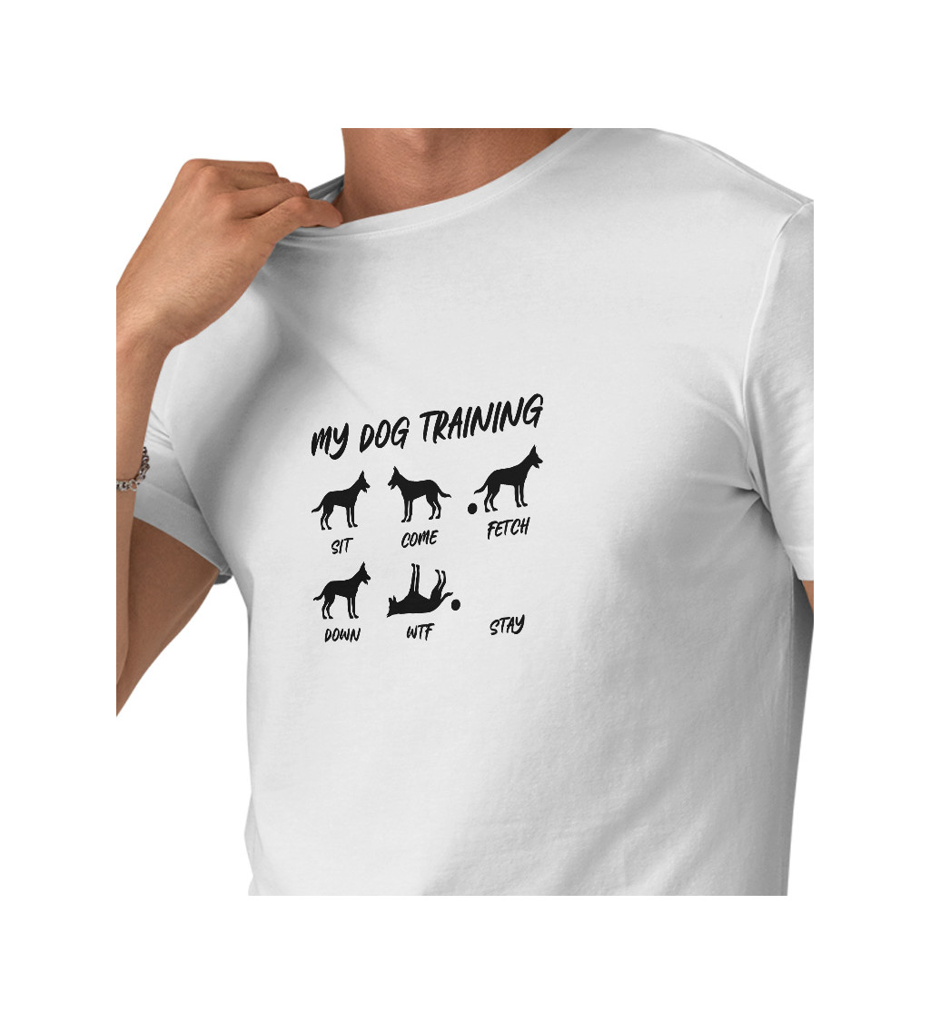 Pánské bílé tričko – My dog training