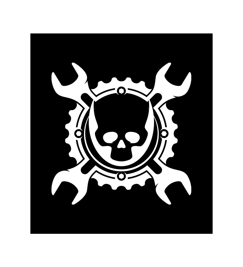 Pánské černé tričko – Mechanik lebka