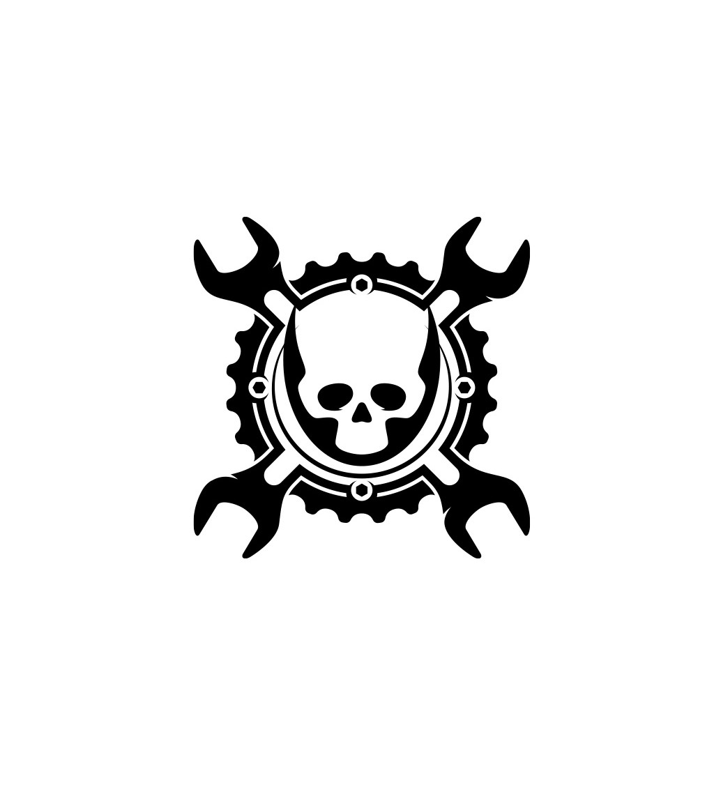 Dámské bílé tričko – Mechanik lebka