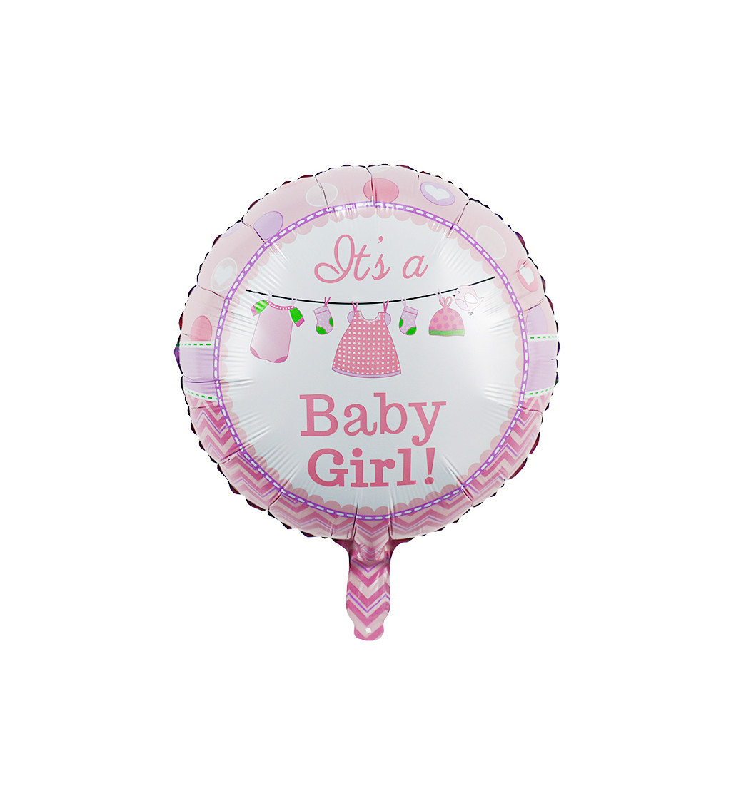 Fóliový balónek – It is a Girl, růžový, 45 cm