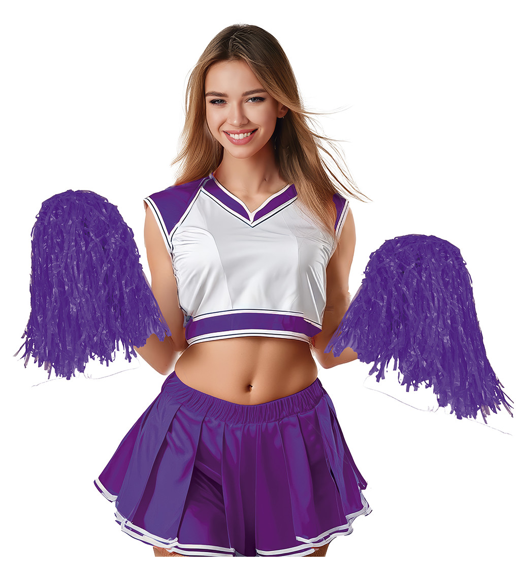 Fialové karnevalové pom-pomy