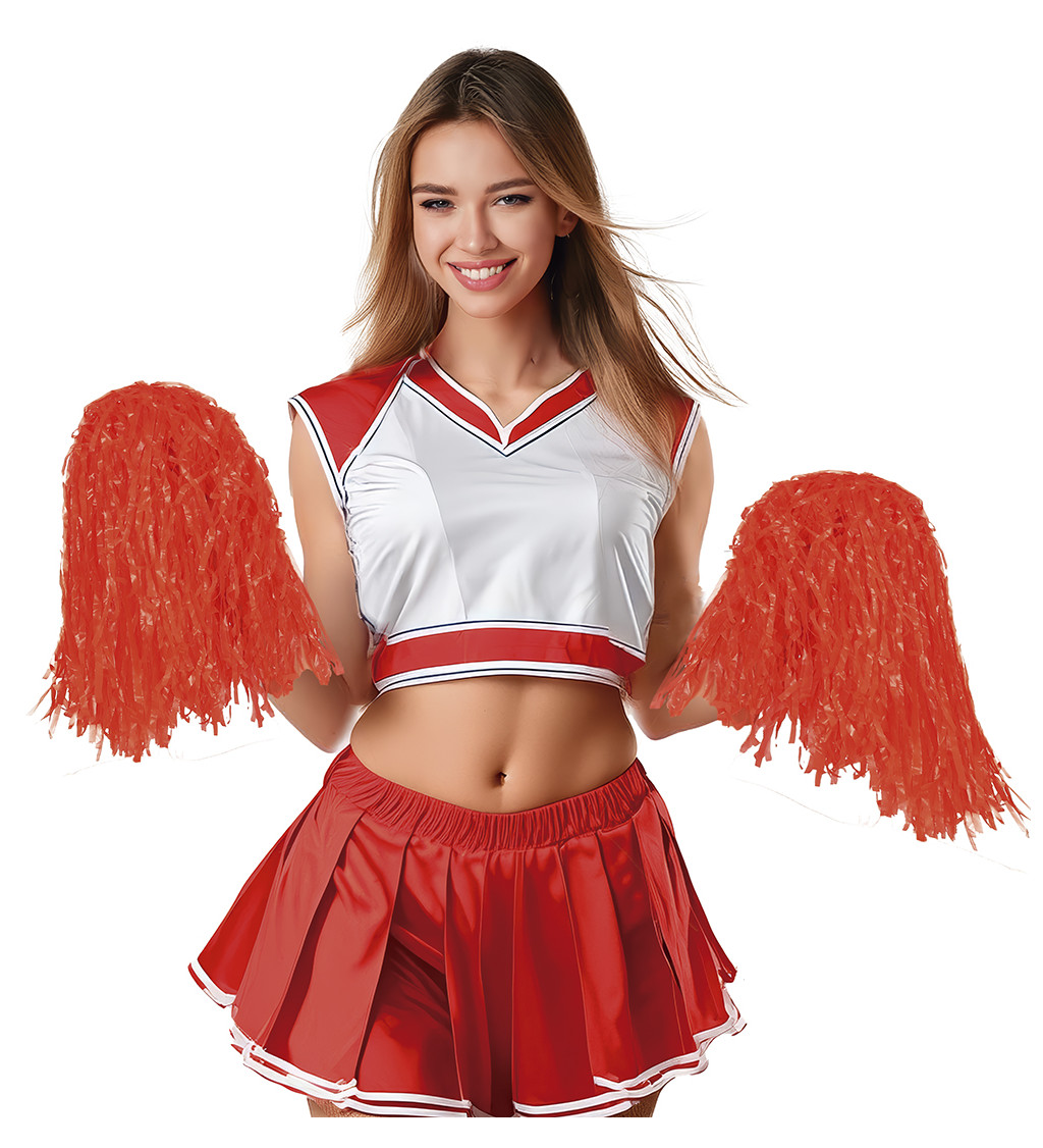 Červené karnevalové pom-pomy