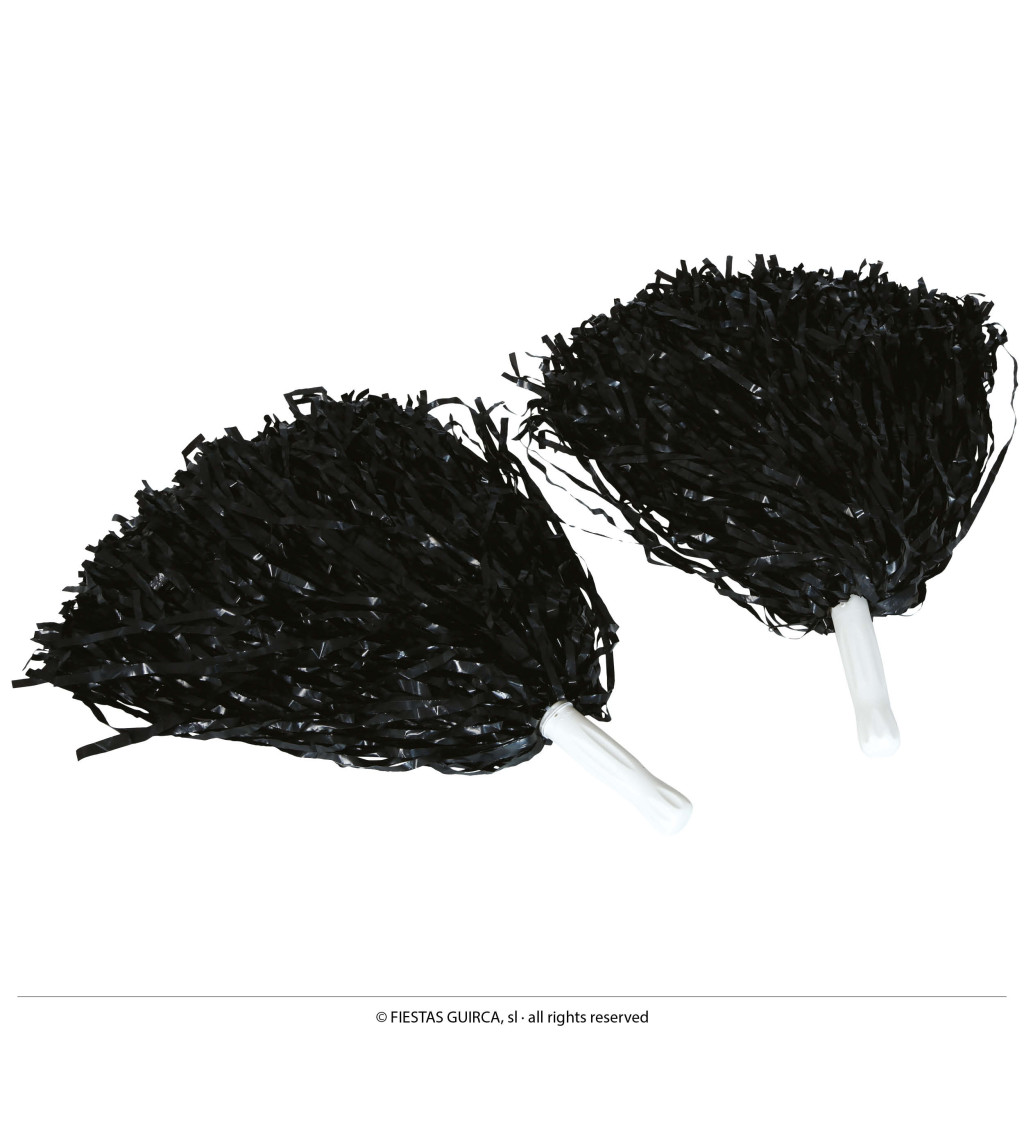 Černé karnevalové pom-pomy