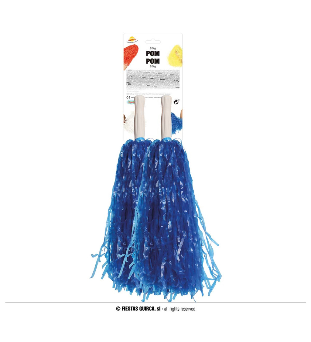 Modré karnevalové pom-pomy