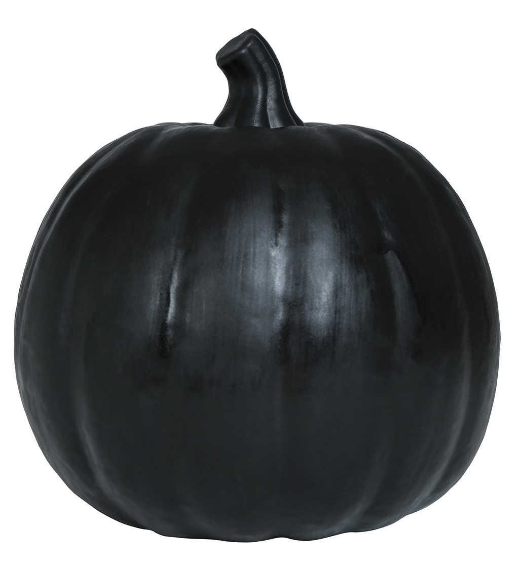 Černá dýně se světlem 16 cm