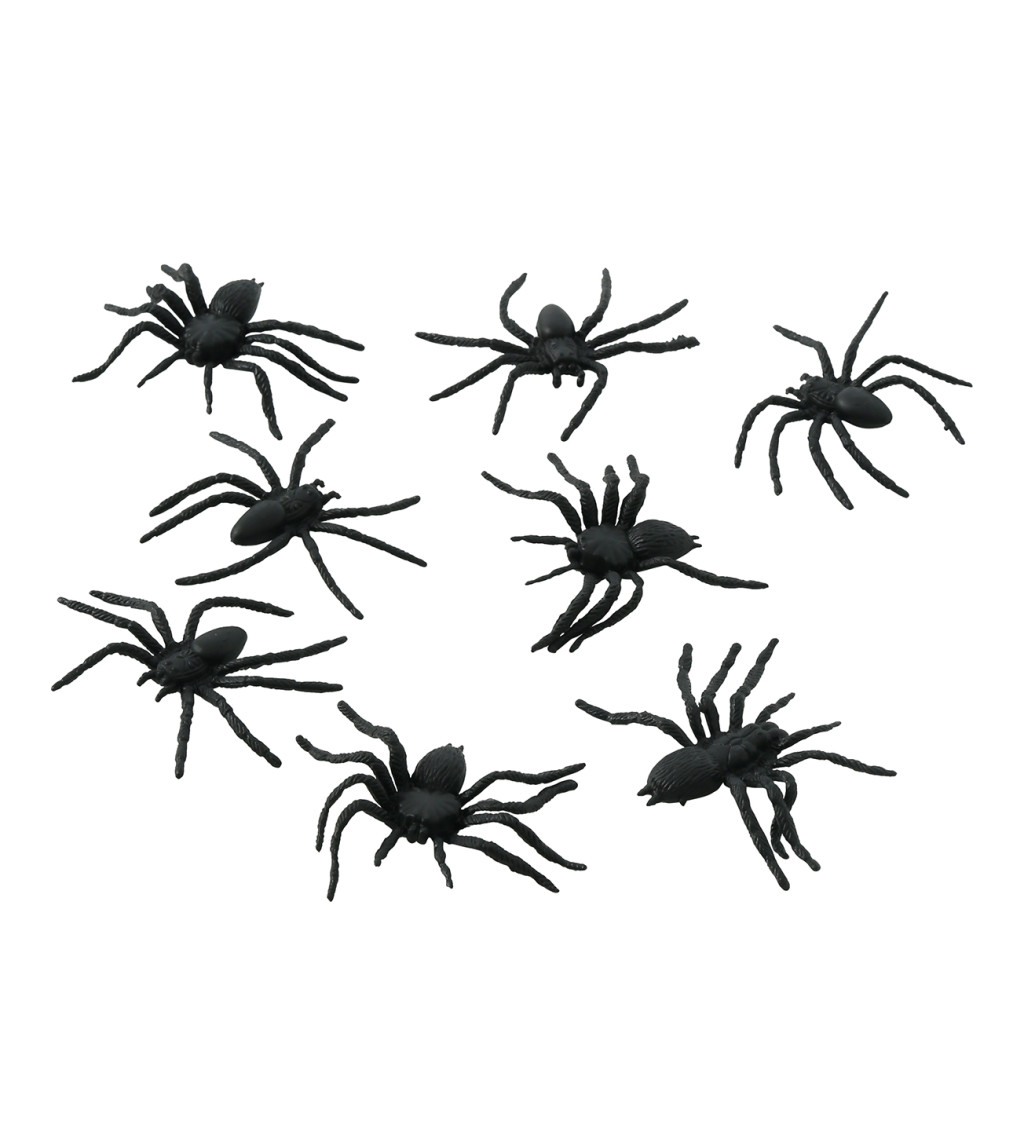 Balení 8 pavouků – dekorace 6 cm