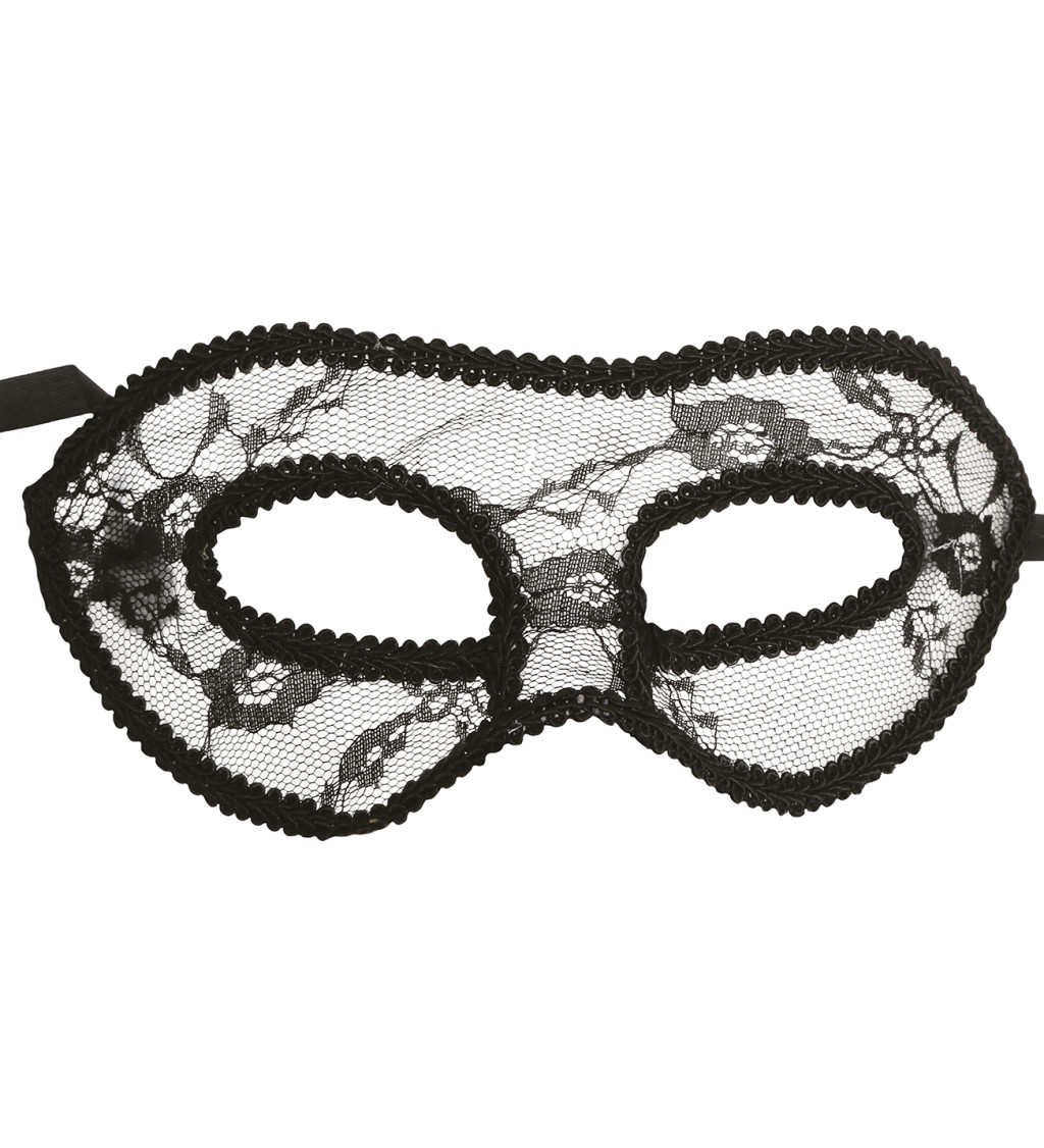 Krajková škraboška – černá