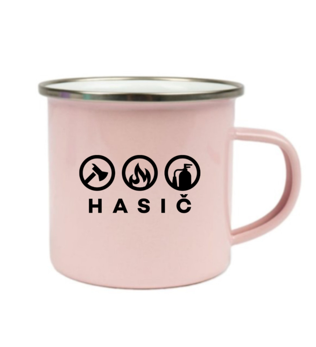 Růžový plecháček: Hasič