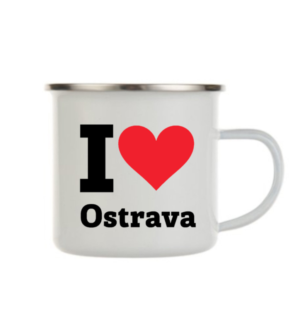 Bílý plecháček:  I love Ostrava