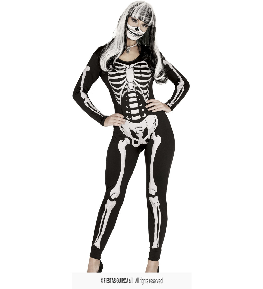 Dámský kostým Halloweenská kostra