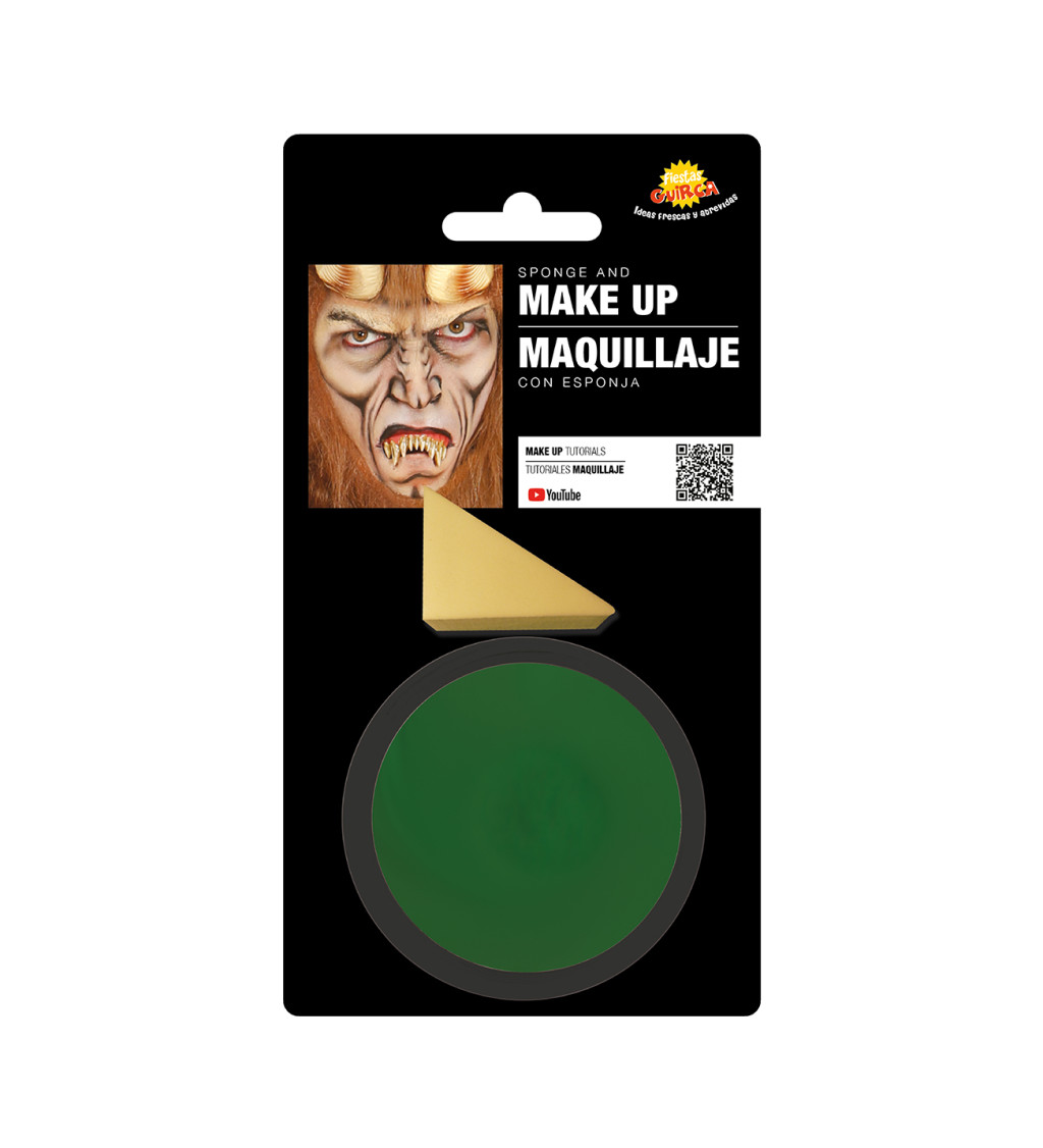 Tmavě zelený karnevalový make-up s aplikátorem