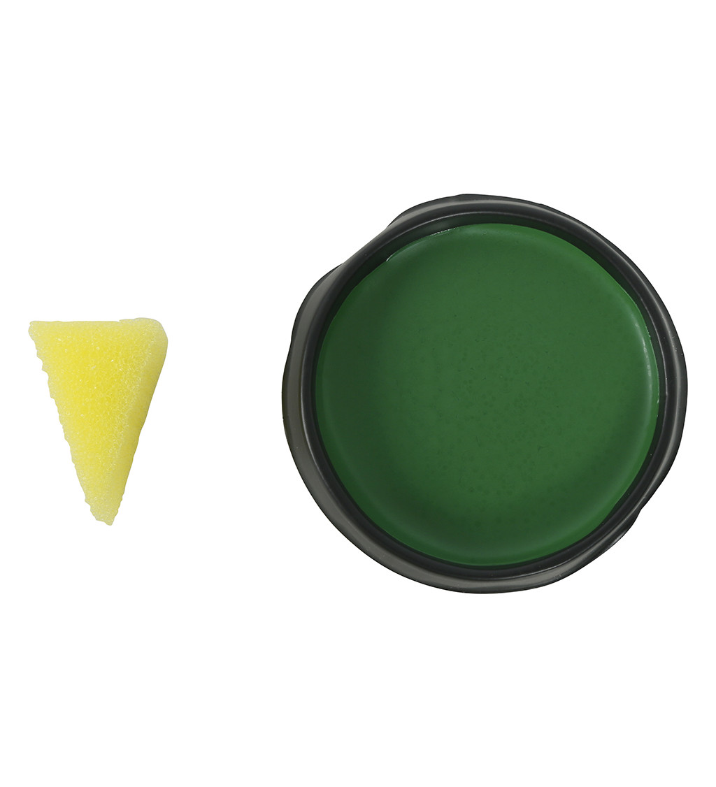 Tmavě zelený karnevalový make-up s aplikátorem