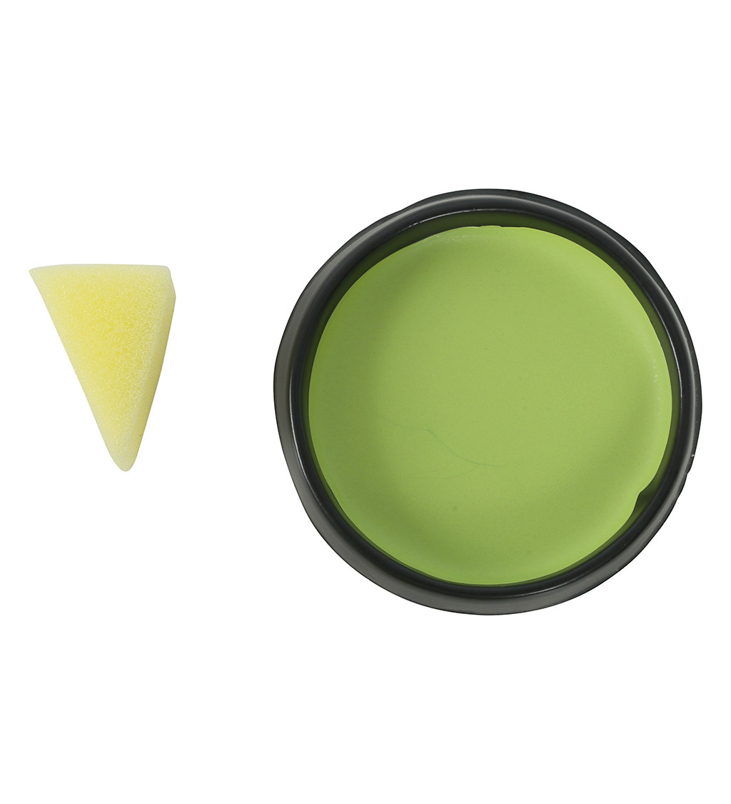 Světle zelený karnevalový make-up s aplikátorem