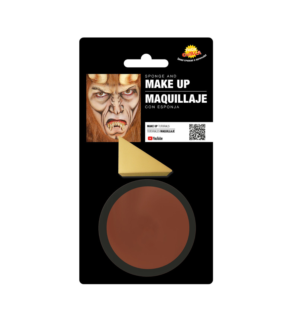 Hnědý karnevalový make-up s aplikátorem