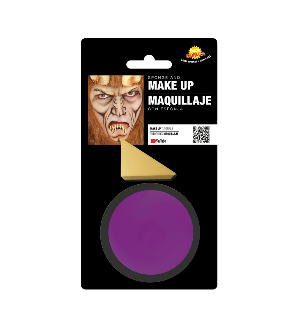 Fialový karnevalový make-up s aplikátorem