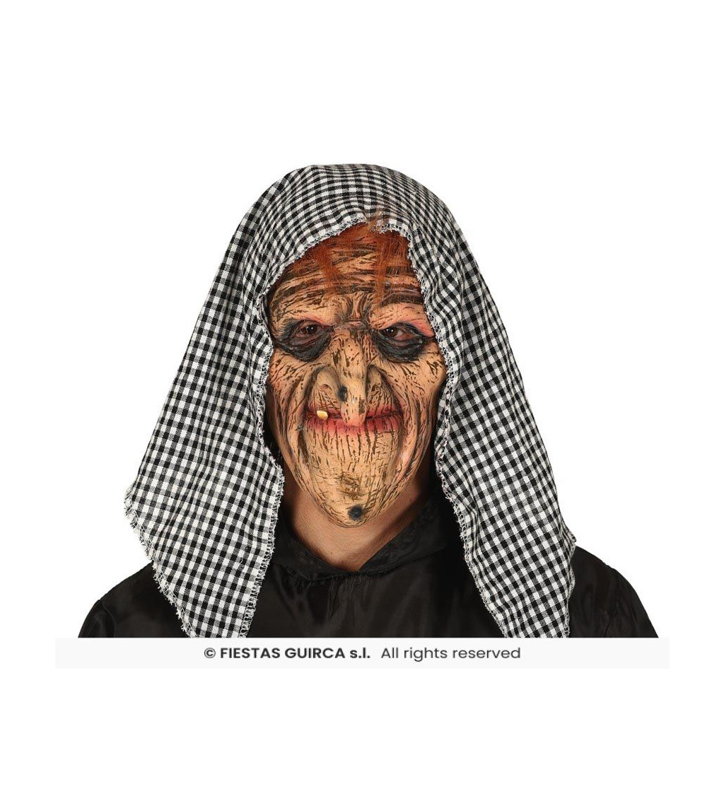 Děsivá latexová maska čarodějnice