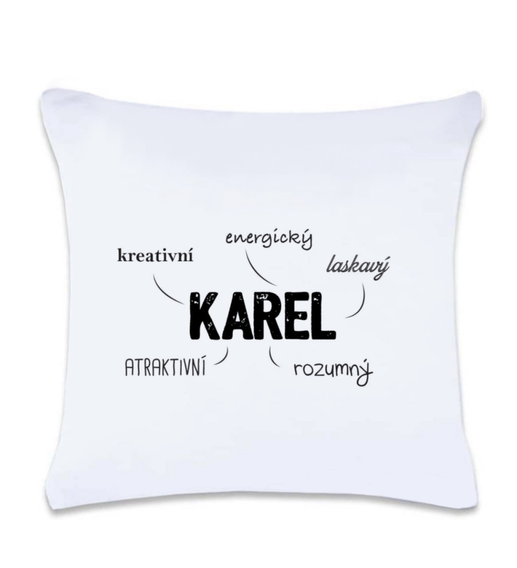 Polštář s potiskem Karel