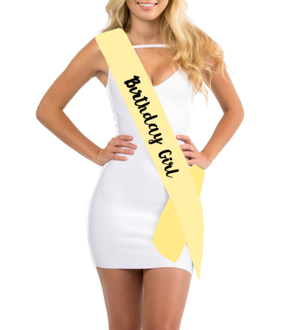 Narozeninová šerpa zlatá – Birthday girl