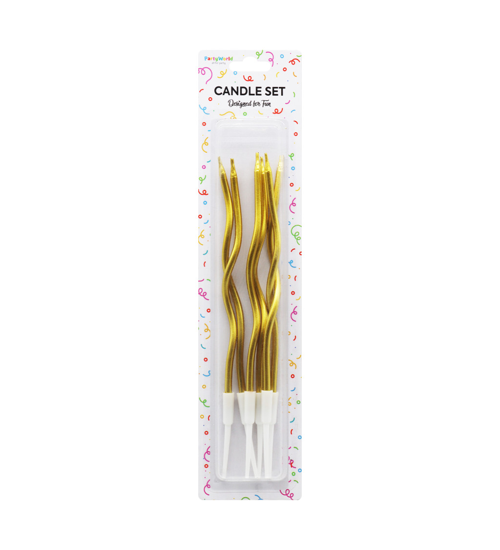 Zlaté spirálové narozeninové svíčky